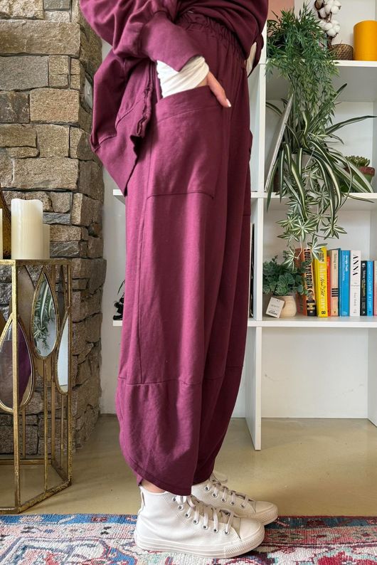 Lagen Shelby Barrel Pant Aubergine